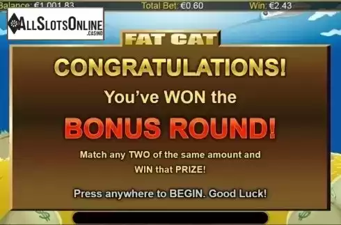 Bonus Game Intro screen. Fat Cat from NextGen