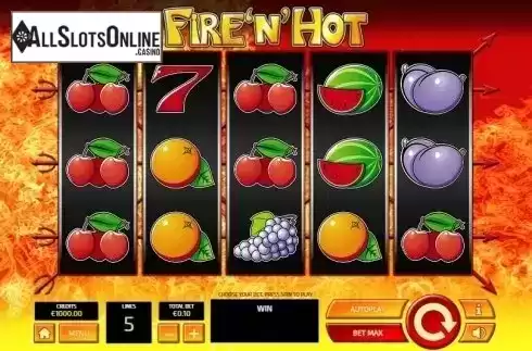 Reel screen. Fire'n'Hot from Tom Horn Gaming