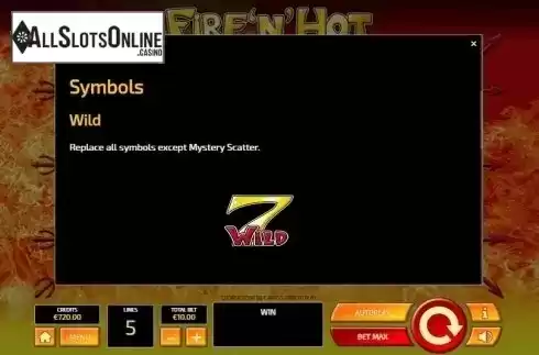 Paytable 2. Fire'n'Hot from Tom Horn Gaming