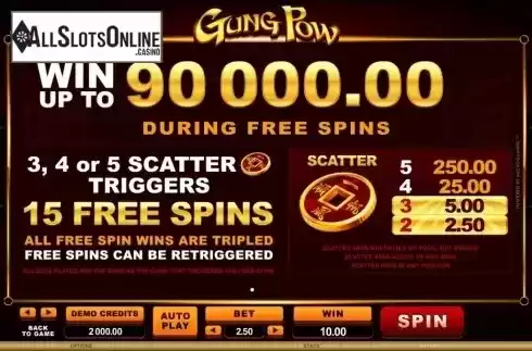 Screen2. Gung Pow from Microgaming