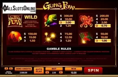 Screen3. Gung Pow from Microgaming