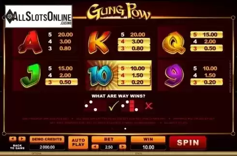Screen4. Gung Pow from Microgaming
