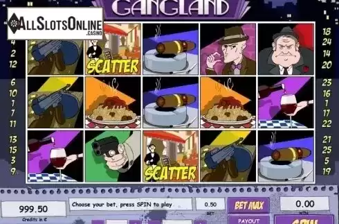 Reel screen. Gangland from Tom Horn Gaming