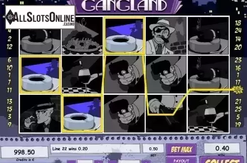 Win screen. Gangland from Tom Horn Gaming