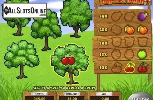 Bonus Game screen. Gardener from Tom Horn Gaming
