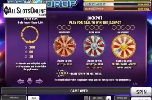 Paytable 4. Gem Drop from Play'n Go