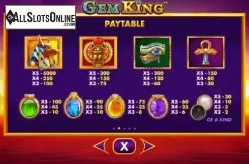 Paytable 2. Gem King from Skywind Group