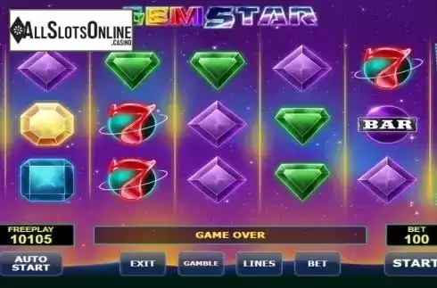 Game Workflow screen. Gem Star from Amatic Industries