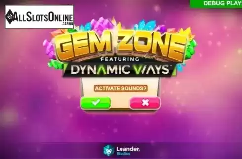 Start Screen. Gem Zone from Leander Games
