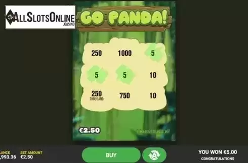 Game Screen 5. Go Panda from Hacksaw Gaming