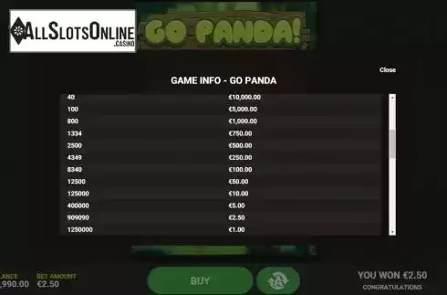 Game Rules 2. Go Panda from Hacksaw Gaming