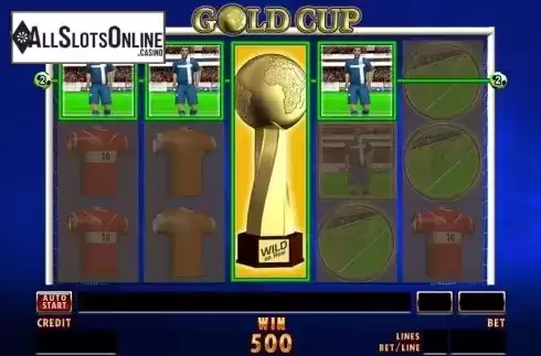 Wild Win screen. Gold Cup from Merkur