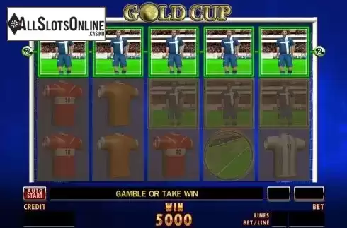 Win screen. Gold Cup from Merkur