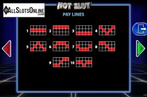 Paytable 2. Hot Slot (Barcrest) from Barcrest
