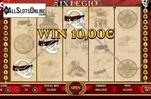 Win screen. IX Legio from Capecod Gaming