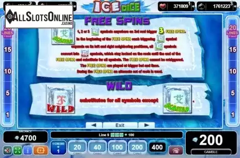 Features. Ice Dice from EGT