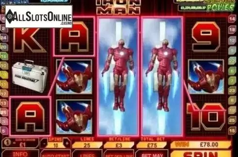 Win Screen. Iron Man from Playtech