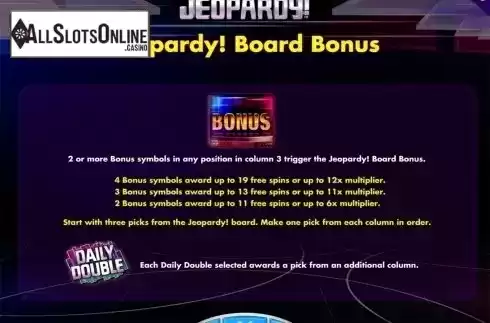 Paytable 3. Jeopardy! from IGT