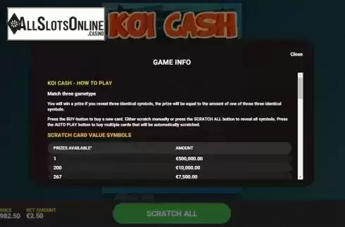 Game Rules 1. Koi Cash from Hacksaw Gaming