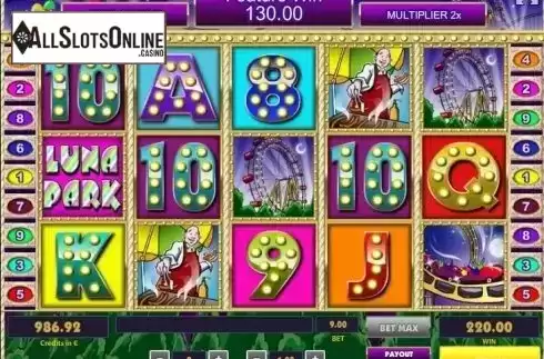 Free Spins screen. Lunapark from Tom Horn Gaming