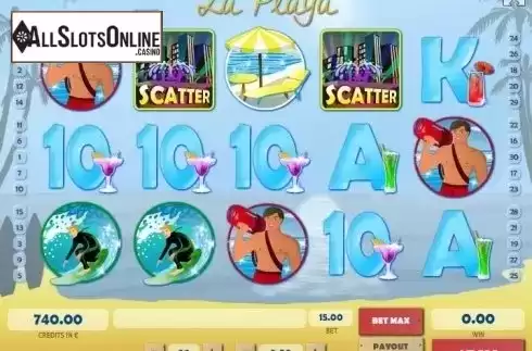 Reel screen. La Playa from Tom Horn Gaming