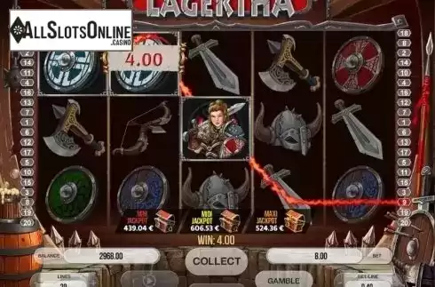 Wild Win screen. Lagertha from Fugaso