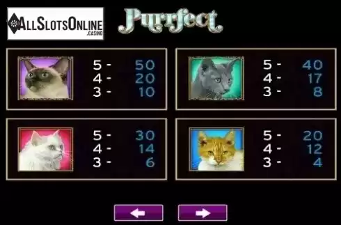 Paytable 1. Purrfect from High 5 Games