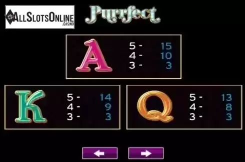 Paytable 2. Purrfect from High 5 Games