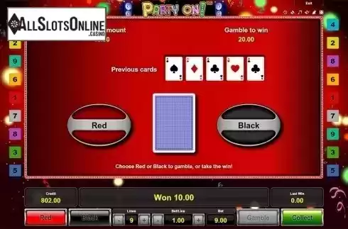 Gamble win. Party On!	 from Novomatic