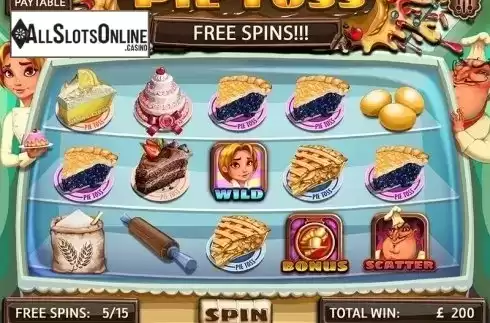 Free Spins Screen. Pie Toss from GECO Gaming