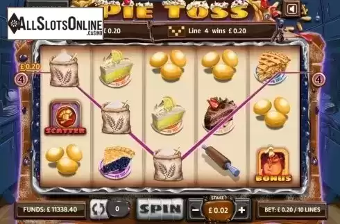 Win screen. Pie Toss from GECO Gaming