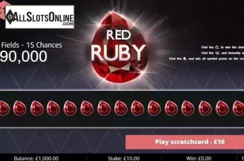 Start Screen. Red Ruby from Gluck Games