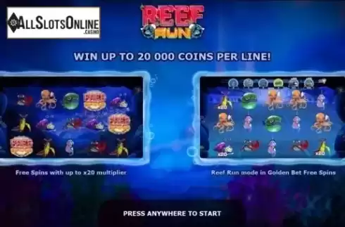 Intro Game screen. Reef Run from Yggdrasil