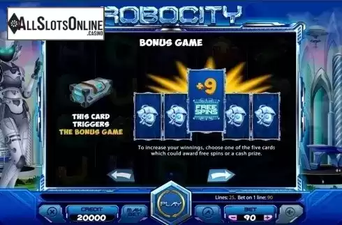 Paytable 2. Robocity from X Card