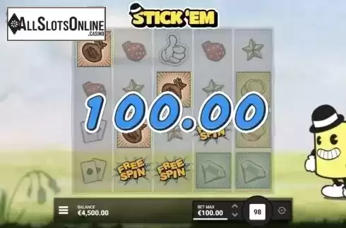 Win Screen. Stick 'Em from Hacksaw Gaming