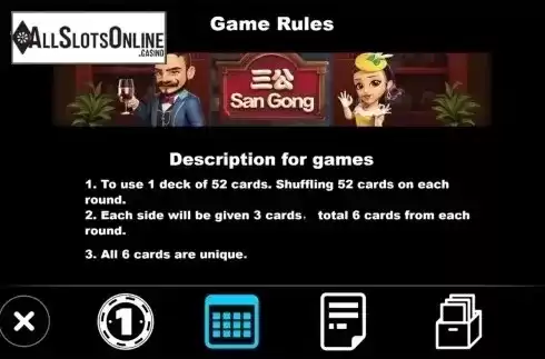 Paytable . San Gong from Triple Profits Games