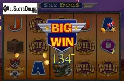 Big win screen. Sky Dogs from Gamesys