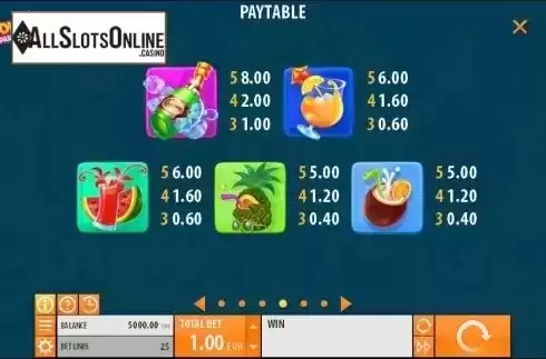 Paytable 4. Spinions from Quickspin