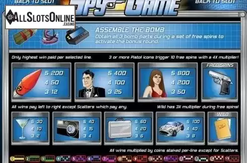 Screen2. Spy Game from Rival Gaming