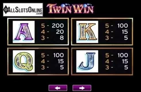 Paytable 6. Twin Win from High 5 Games