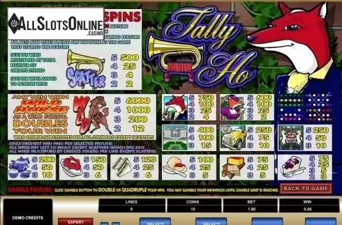 Screen2. Tally Ho from Microgaming
