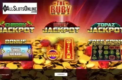 Intro screen. The Ruby from iSoftBet