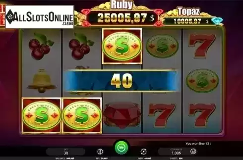Win screen 1. The Ruby from iSoftBet
