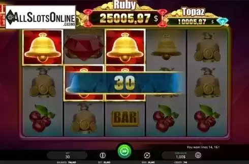 Win screen 2. The Ruby from iSoftBet