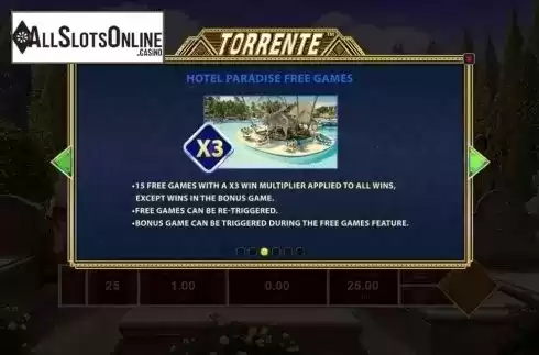 Paytable 3. Torrente from Playtech