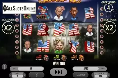 Free spins screen. Trump It from Fugaso