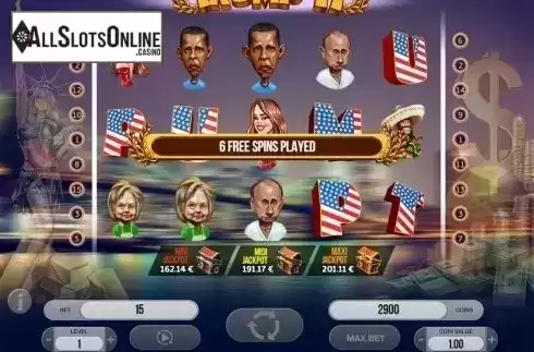 Free spins outro screen. Trump It from Fugaso