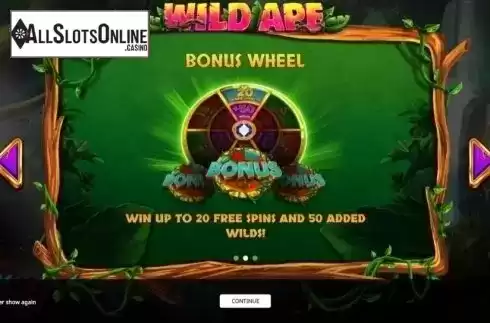 Start Screen. Wild Ape from iSoftBet