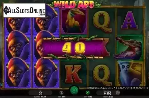 Win Screen. Wild Ape from iSoftBet