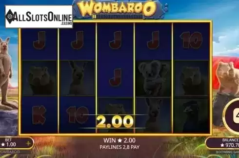 Win Screen . Wombaroo from Booming Games